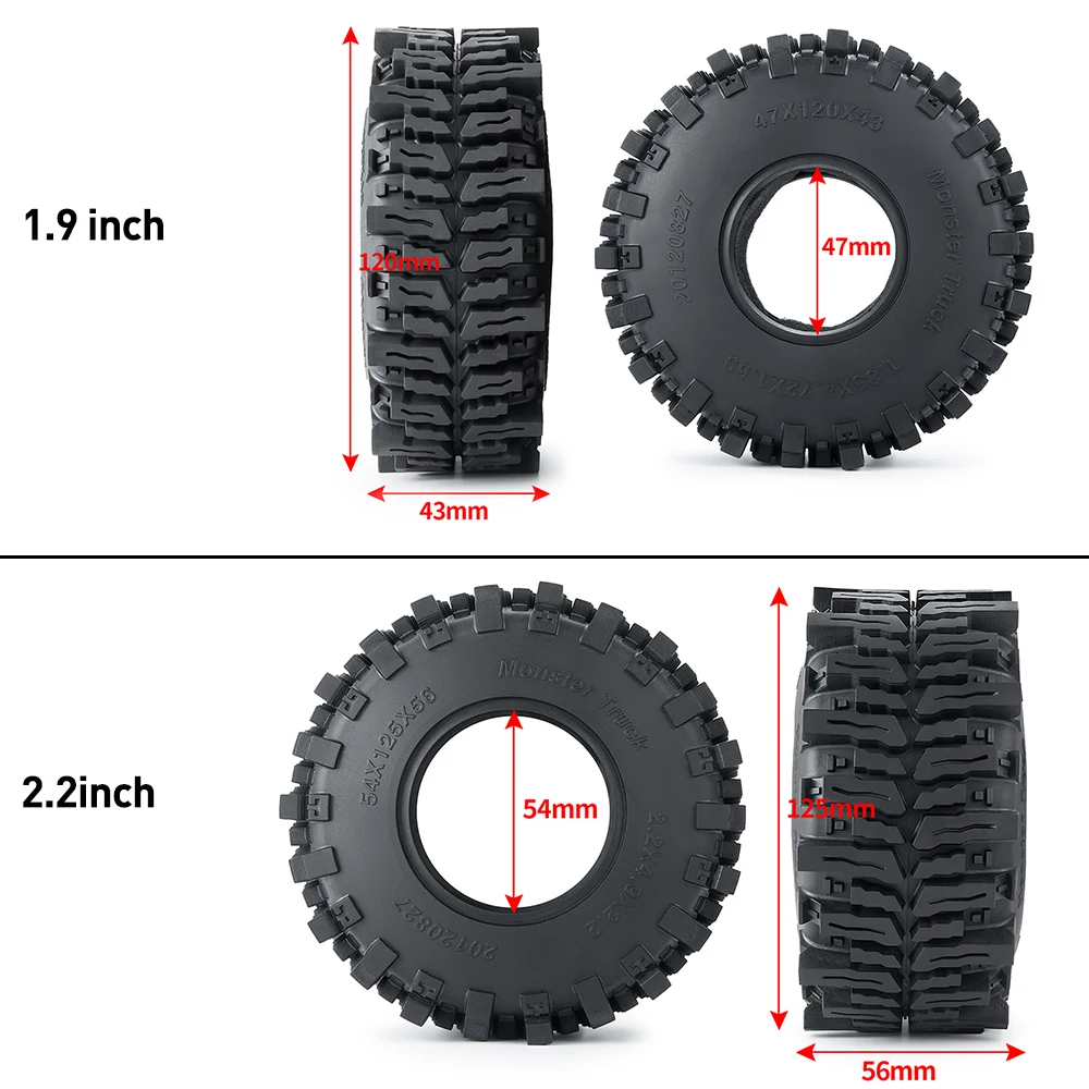 AXSPEED 1.9 2,2 calowe gumowa opona koła terenowe skalne opony do gąsienica RC 1/10 oś samochodu SCX10 III Capra Wraith TRX4 TRX6 D90