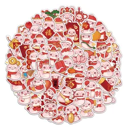 50PCS New Year Snake Year Stickers 2025 New Year Stickers Cartoon Cute Decoration Mobile Phone Case Hand Account Stickers