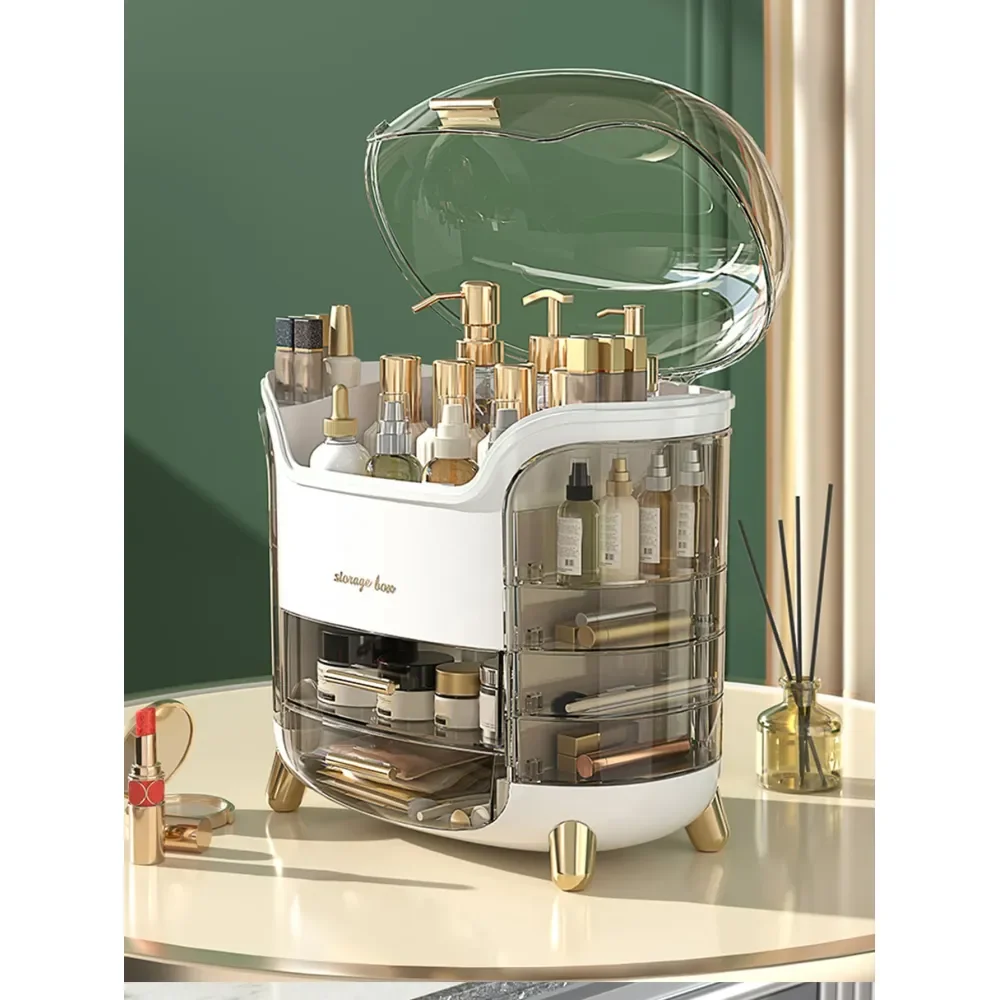 

Многофункциональный органайзер для косметики с прозрачными ящиками, водонепроницаемый, пыленепроницаемый, из прозрачного пластика, для туалетного столика, большой