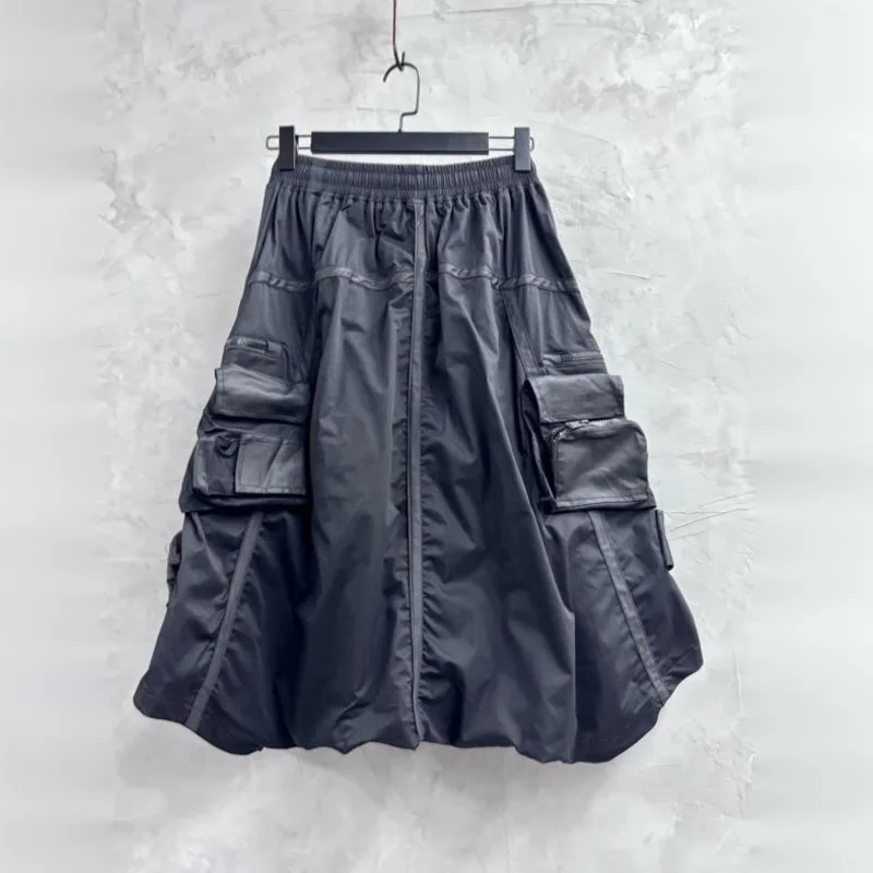 HKSH Summer New Men Tide Dark Retro Patchwork Trendy Loose Capris Edgy Harem Pants Men Fashion Casual Drop-crotch Shorts HK28124