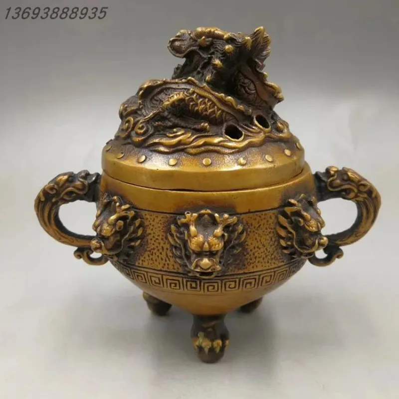 Hot-selling pure copper Kowloon incense burner, small incense burner handicraft ornament, home living room sandalwood burner dec