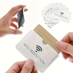 10pcs Aluminium Smart Rfid Blocking Bank Sleeve Wallet, RFID Protection Simple Card Holder