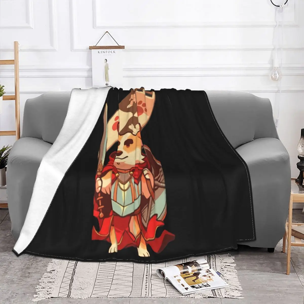 Corgi Knight Corgi Dog Dogs Puppy Knight Yellow Red Cute Animal Boy Classic Gift Teenage Throw Blanket