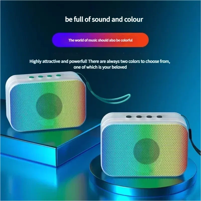 NIEUW Draagbare Bluetooth-luidspreker met bas, mini draadloze audio met omgevingslicht, cadeau voor gebruik buitenshuis en desktop