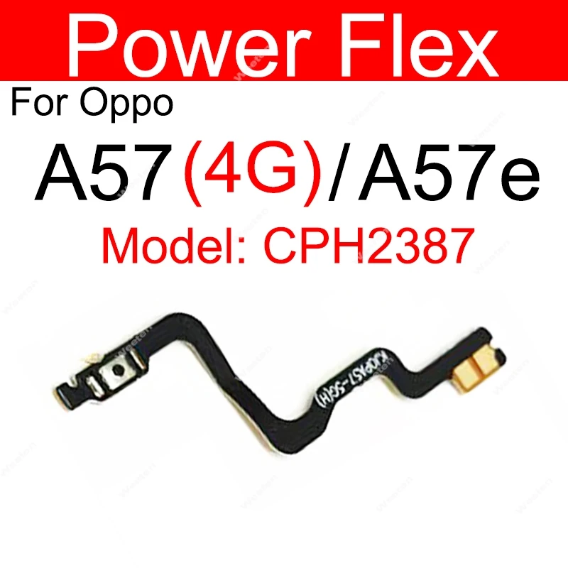 Power Volume Flex For OPPO A56 A57 A57e A57s A58 58X  4G 5G ON OFF Power Voulme Side Keys Buttons Flex Cable Parts