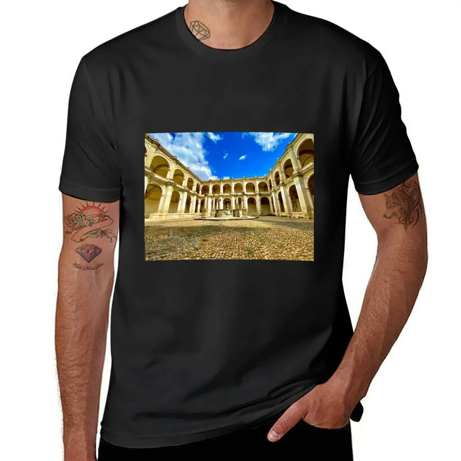 Baroque art inside the Museum of Cultures in Oaxaca T-Shirt oversized vintage quick drying men clothing