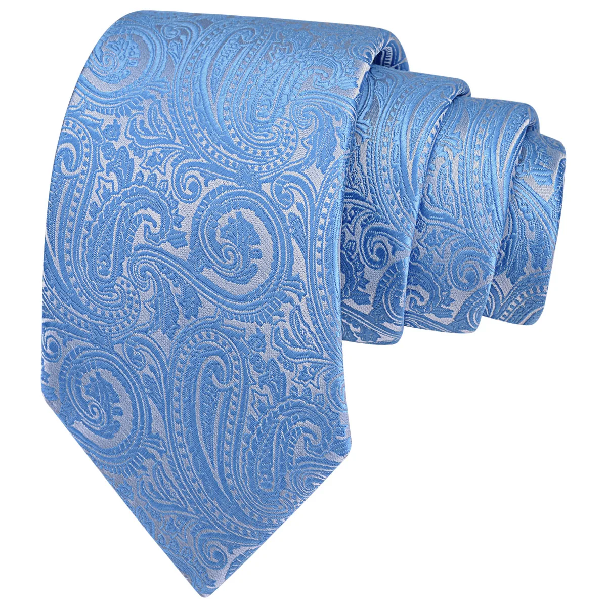 RBOCOTT New Classic Silk Paisley Tie 8cm Pattern Necktie Men\'s Red Blue Black Office Wedding Party Gift Tie Accessories