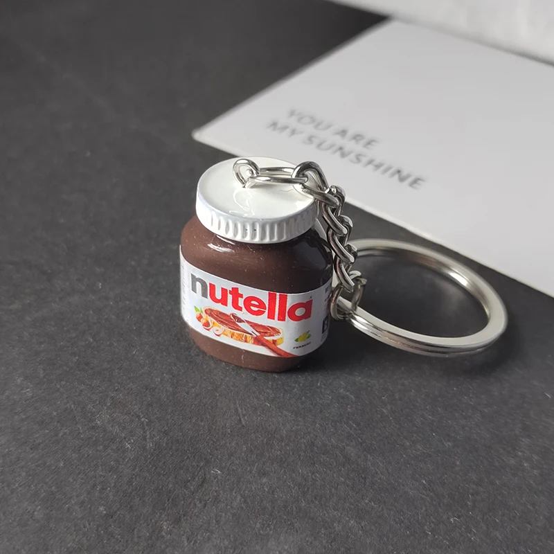 الراتنج محاكاة البندق المربى زجاجة سلاسل المفاتيح لصديق هدية الإبداعية ثلاثية الأبعاد الغذاء قلادة حقيبة حقيبة سماعة الاذن سيارة حلقة رئيسية الحلي