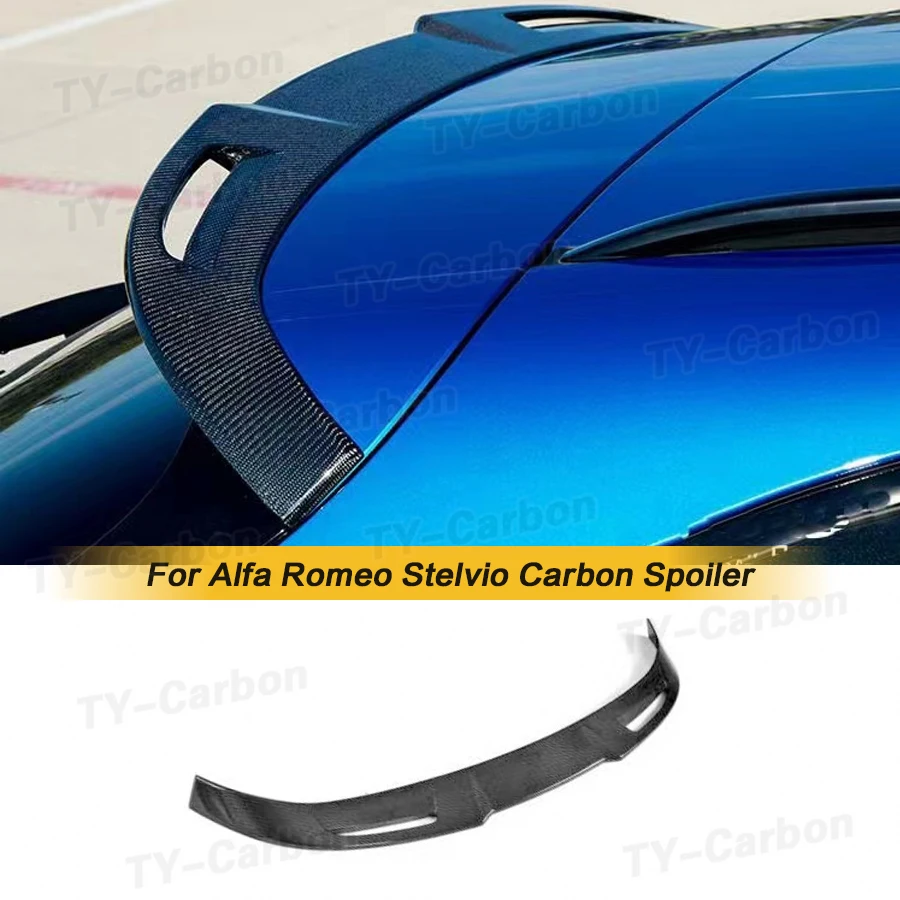 Car Rear Roof Window Lip Spoiler Wing for Alfa Romeo Stelvio 2017 2018 Base Sport Ulitity TI Quadrifoglio Real Carbon Fiber FRP