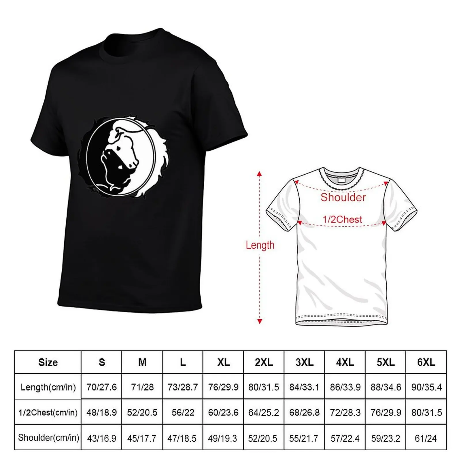 Finding Balance - Horse Yin Yang in Black & White T-Shirt anime t shirts for man man t shirt designer T-Shirt