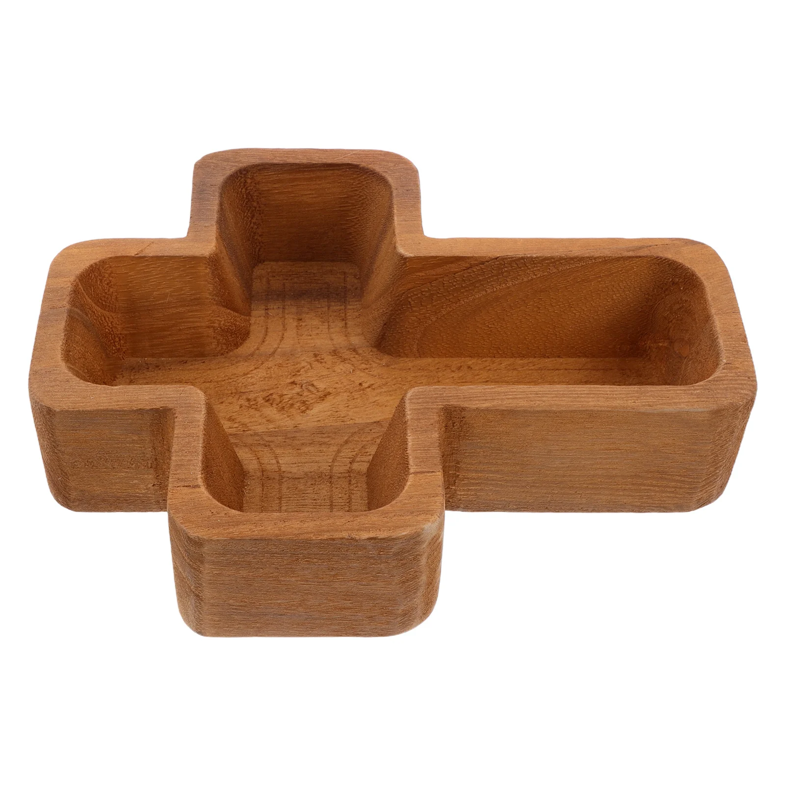 

Handcrafted Cross Shape Wooden Tray Functional Serving Platter for Fruits Snacks Desserts Appetizers Decorative Home Kitchen