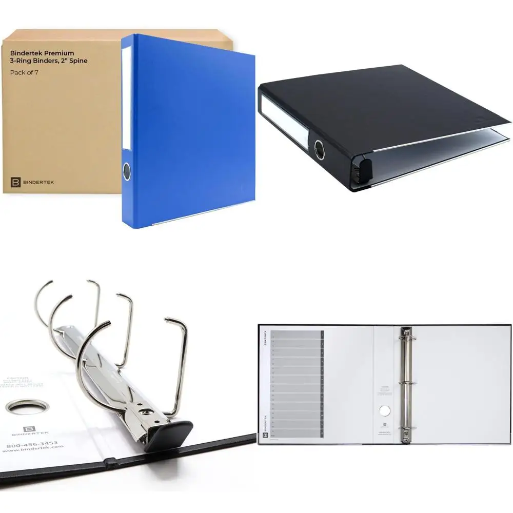 

Premium 3-Ring Binders, Pack of 7, Ocean Blue, 2 Spine, 325-Sheet Capacity, 1.25 D-Rings, Linen-Textured Covers, Heavy Duty Orga