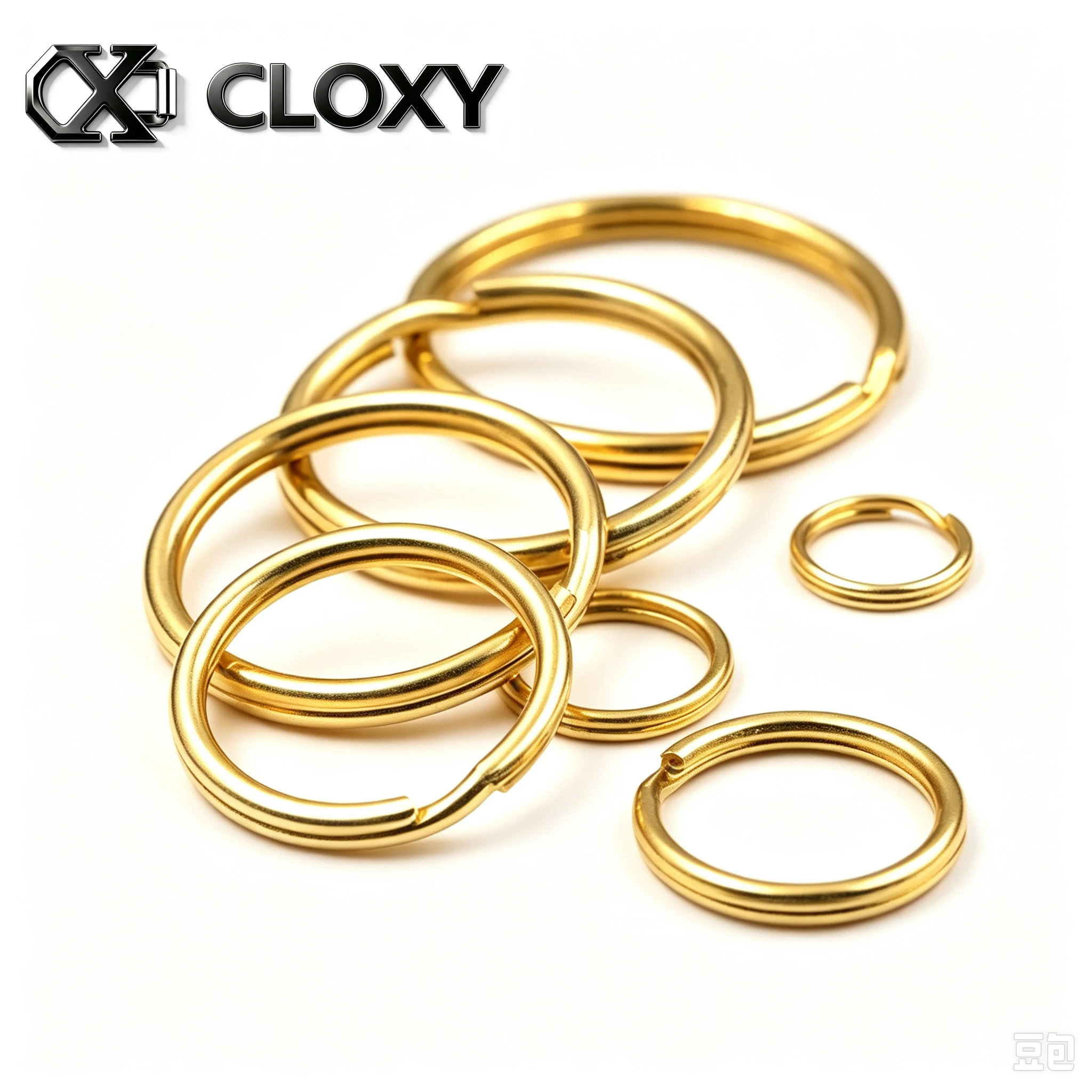 Solid Brass Split Rings Double Loop Keyring 10-35mm Keychain Keys Holder DIY Leather Craft hardware