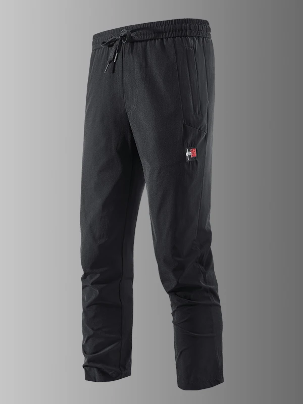 

Ультратонкие быстросохнущие эластичные мужские летние спортивные брюки из ледяного шелка, свободные прямые повседневные брюки для активного отдыха, молодежные длинные брюки