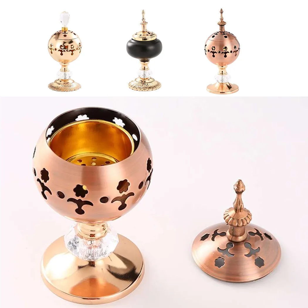 Metal Decorative Arabian Bakhoor Incense Burner Mabkhara Censer Candle Holder Iron Aromatherapy Fragrance