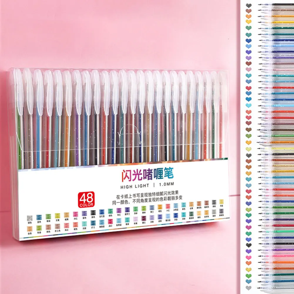 مجموعة أقلام جل لامعة حبر متدفق لتقديم هدايا العطلات