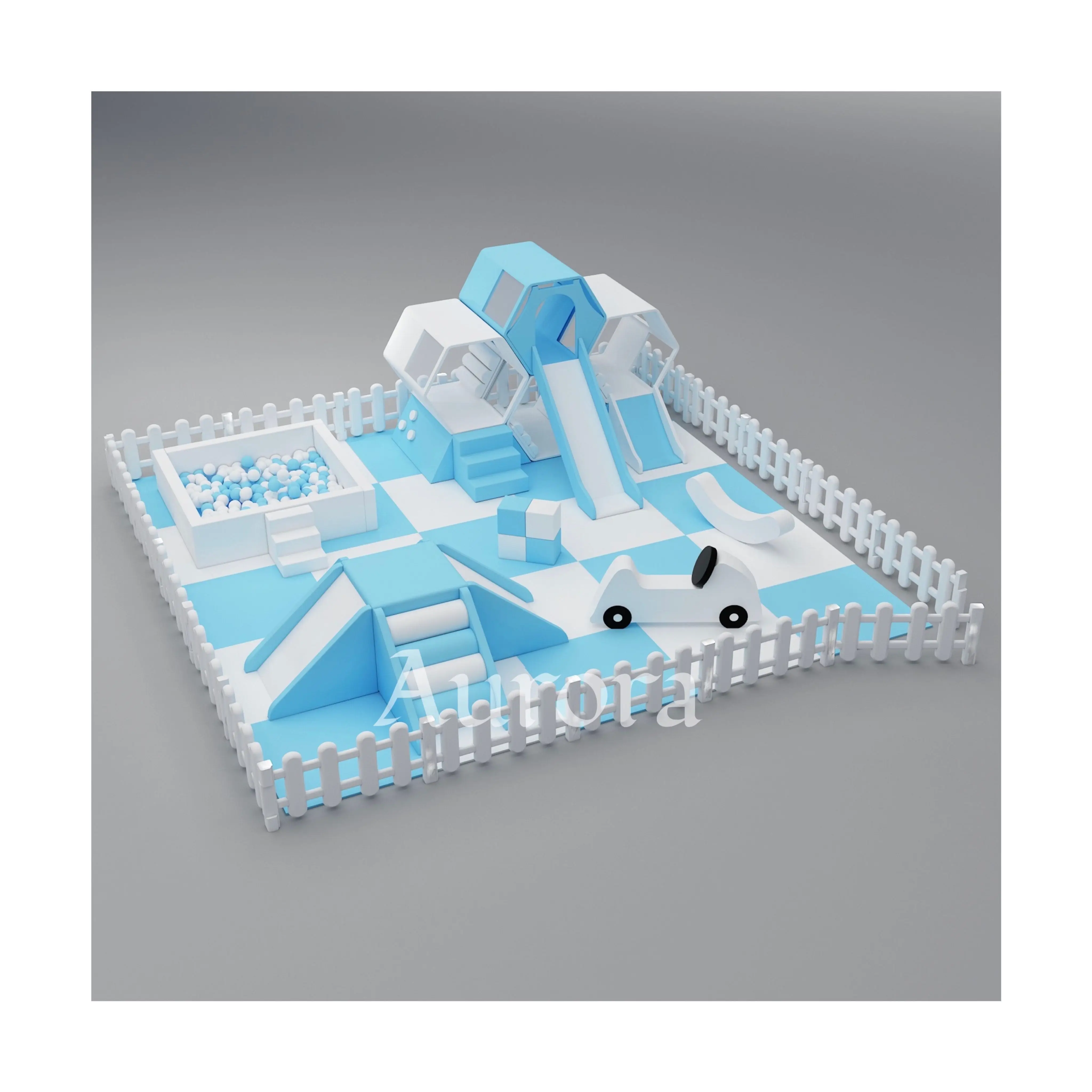 White and pink Soft Play Indoor Playground Kids Center Soft Play Sets Maze Honeycomb Slide Kids Toddler Rental Indoor Soft Play