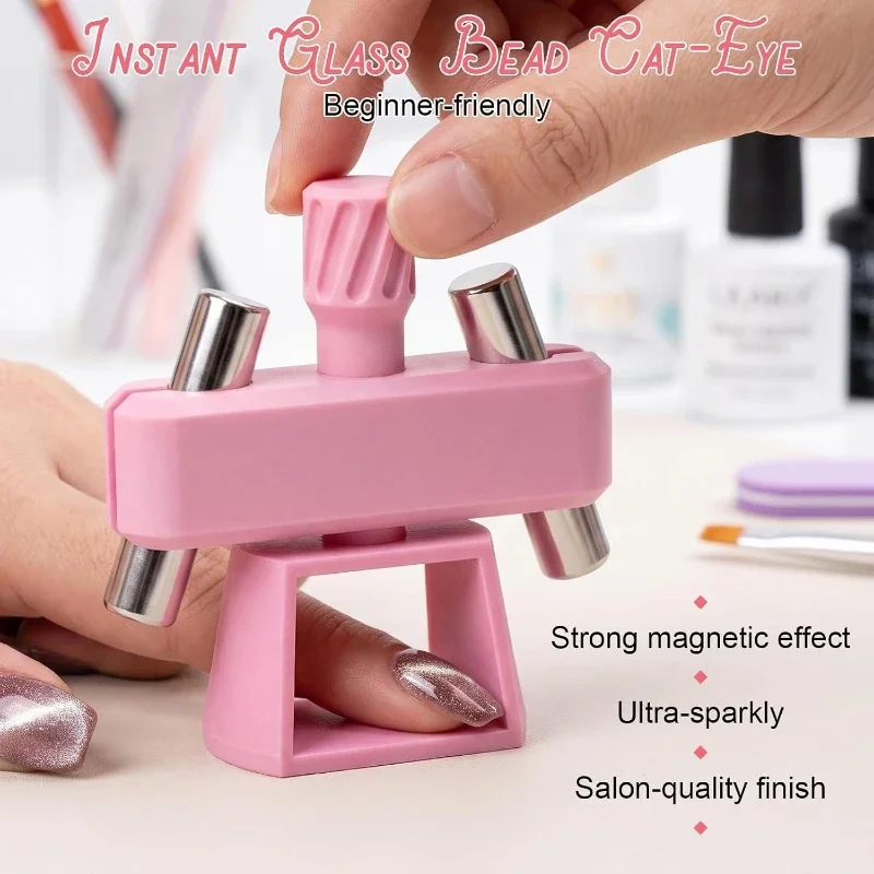 360 Rotation Cat Eye Magnetic Tool for Glass Bead Nail Art Gel Strong Magnet Multifunctional Beginners Home DIY Nail Salon Tools