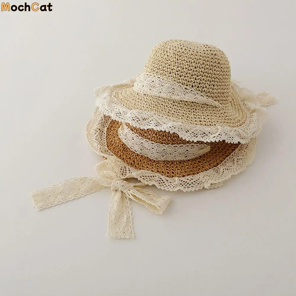 

Детская соломенная шляпа от солнца на шнуровке, затеняющая шляпа, корейский стиль, солнцезащитный козырек с героями мультфильмов, рыбацкая кепка, складная детская шляпа с козырьком для детей