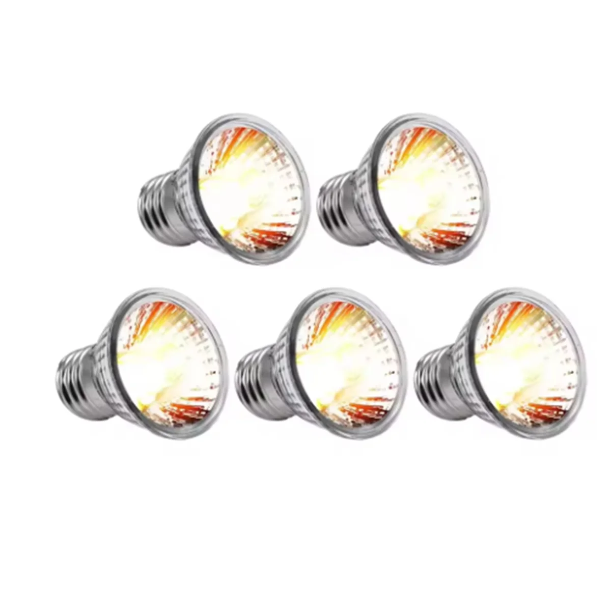 A40T 5PCS UVA+UVB Reptile Heating Light Bulb Snake Turtle Pet Full Spectrum Basking UV Light Bulbs Heating Light 25W