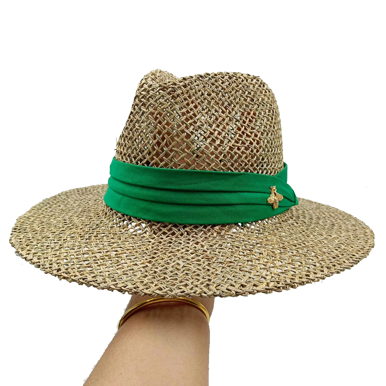 Chapeau de plage à trois volets avec lettre pour femme, chapeaux de paille pour femme, chapeaux de soleil pour voyage en plein air, chapeaux de