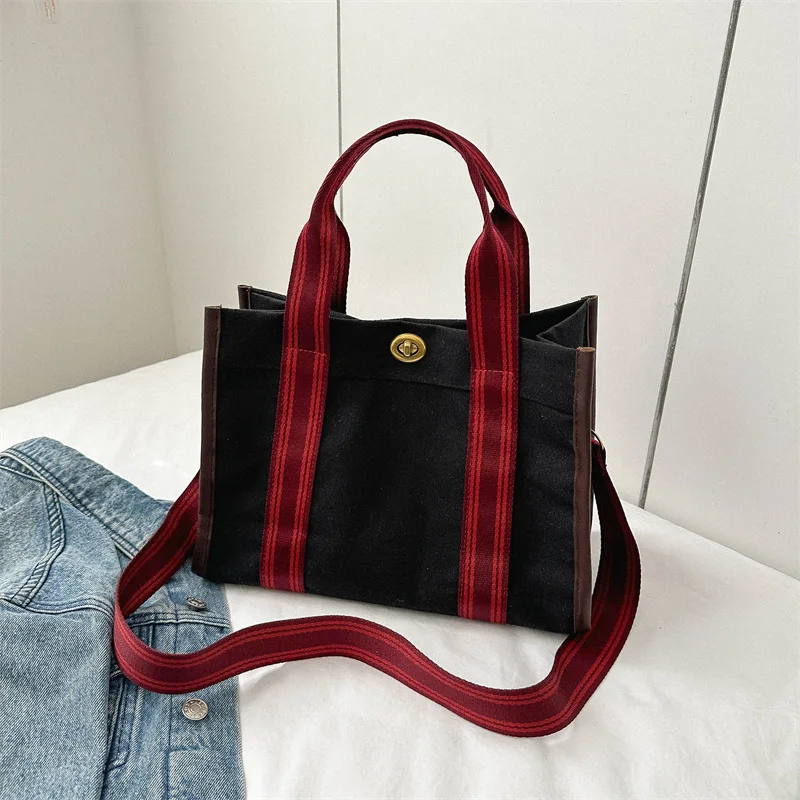 High Capacity Canvas Bag New 2023 Summer Solid Color Casual  WOMEN Zipper SOFT Fashion Cool Bag for Women Shoulder Bag Women