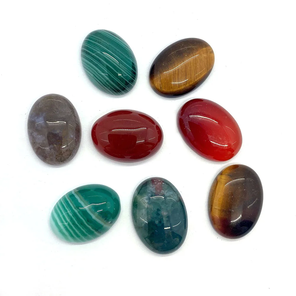 13x18mm Non-porous Beads Oval Agate Ring Face Accessories DIY Jewelry Ring Pendant Chakra Healing Natural Stone Cabochon Beads