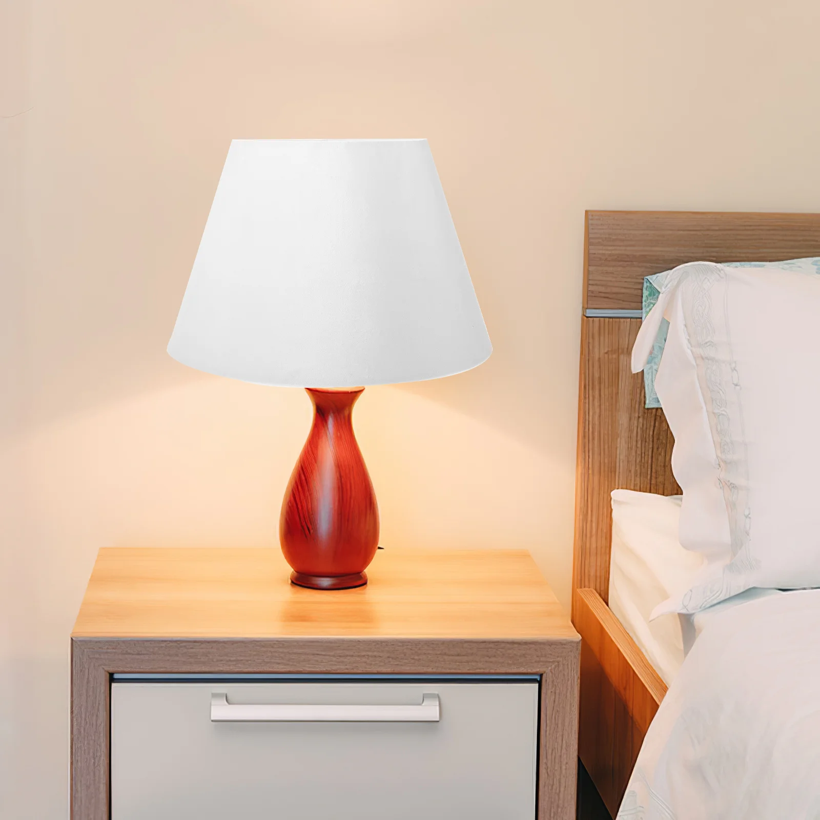 

Large Size 30Cm European Style Lamp Shade Cover E27/E14 Socket Indoor Light Replacement Study Bedroom Living Room Drum Wall Desk