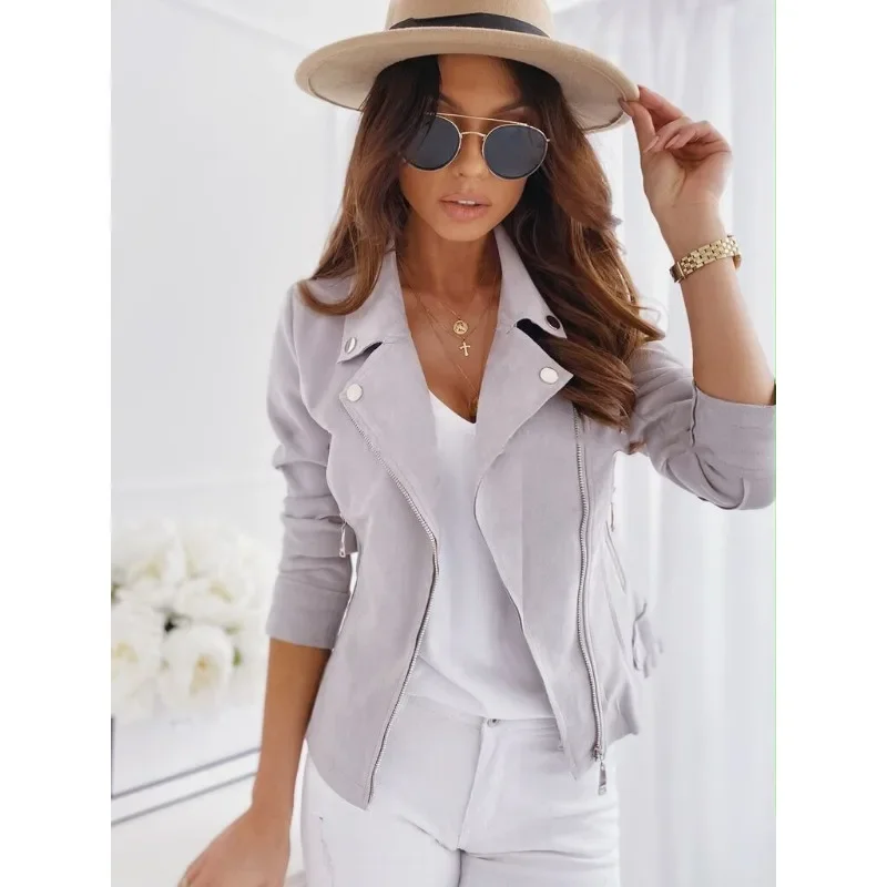 2024 Fashionable Hot Selling and Popular Casual Fashion Women\'s Zipper Solid Color New Jackets in Large Quantities in Stock