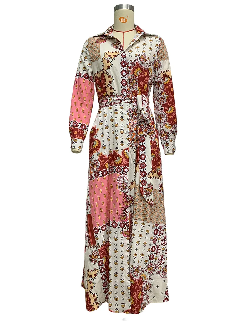 BambooBoy-ロングシャツ,自由奔放に生きるスタイルのシャツ,プリント,エレガントな服,折り返し襟,長袖,カジュアルなマキシドレス,夏