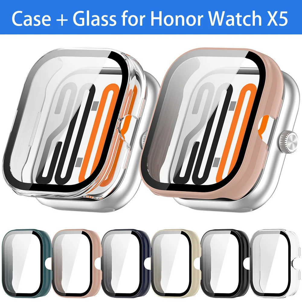 

Case + Glass for Honor Watch X5 Protective Case with Tempered Glass Screen Protector 2 in 1