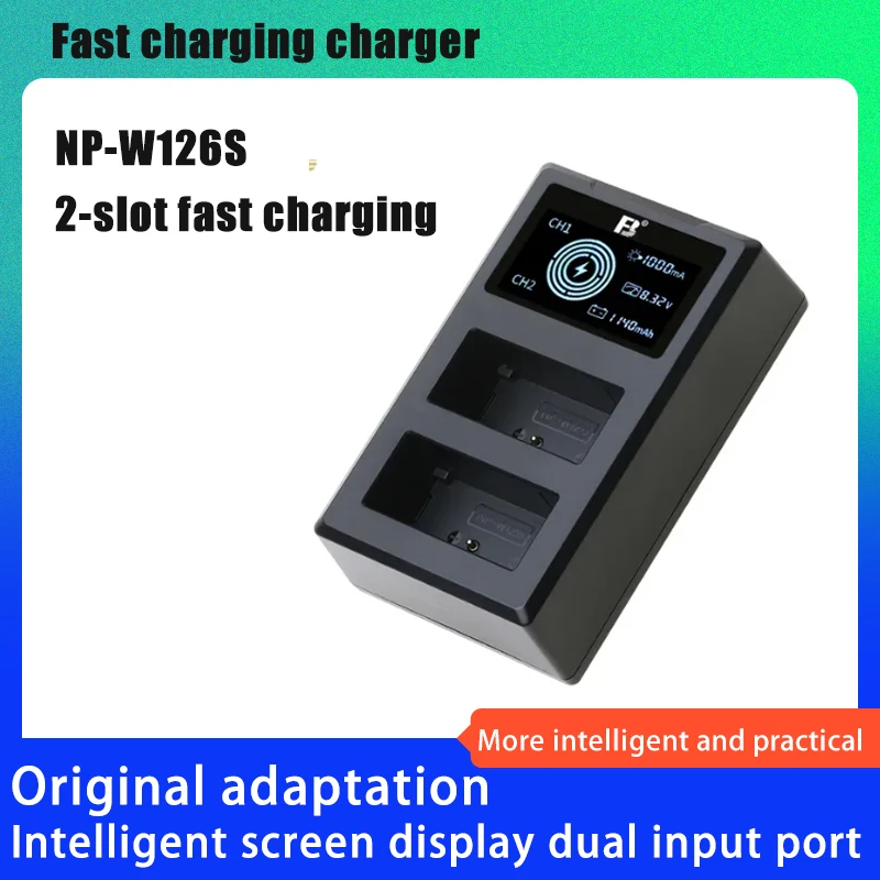 

FB NP-W126S battery LCD dual USB charger for Fujifilm camera battery xs10 xt30 II xA7 xA5 xA3 xt200 xt100 x100v x100f XE4 XE3