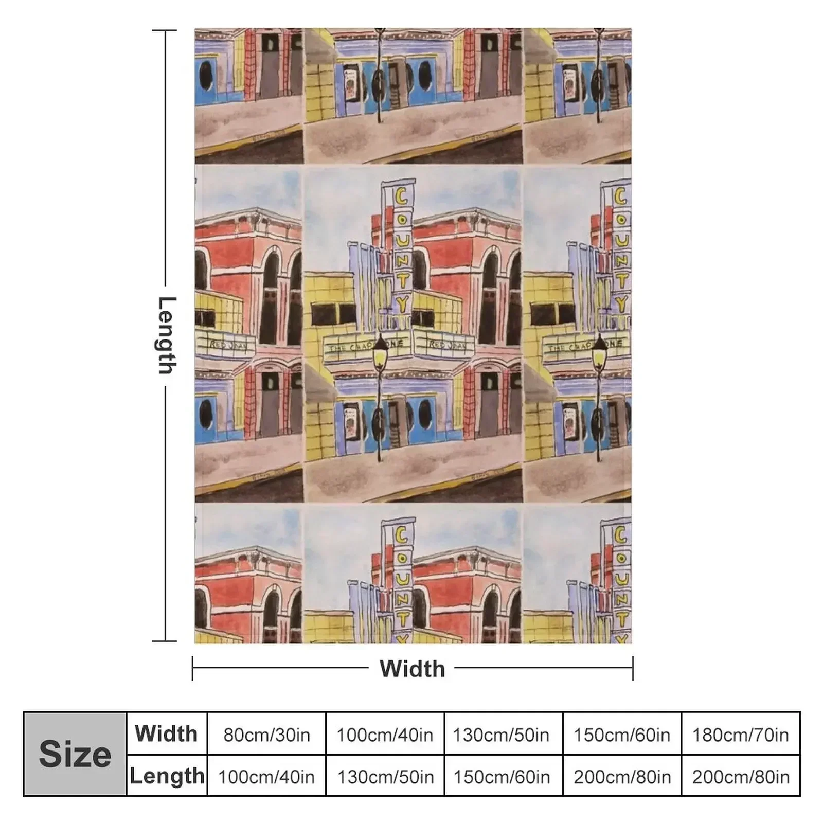 Doylestown theater painting Throw Blanket Flannels Loose Decoratives Heavy Decorative Sofas for babies Blankets