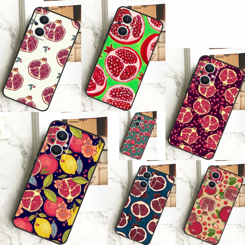 tropical pomegranate pattern Case For OPPO Reno 4Z 5Z 8T 10 Pro 11 F 4 6 7 8 5 Lite OPPO Find X6 X5 Pro X2 X3 Lite Cover