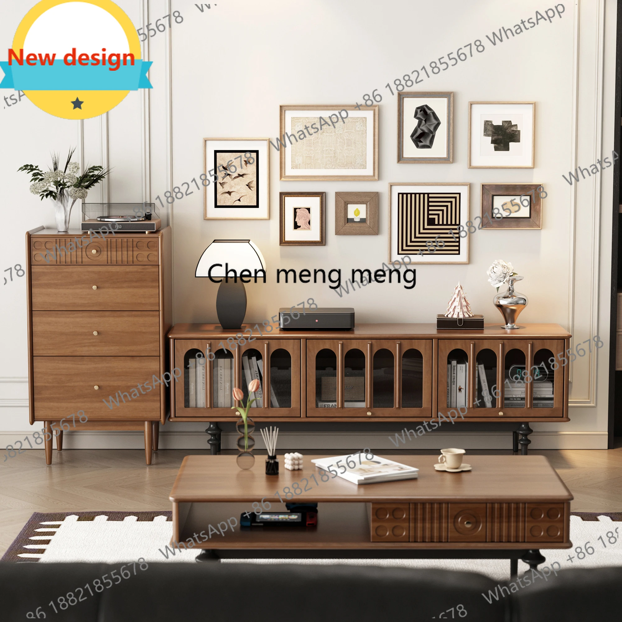 

c139 Designer Solid Wood TV Cabinet Retro Nordic Universal Organizer Hallway Tv Table Storage Living Room Archivadores Furniture