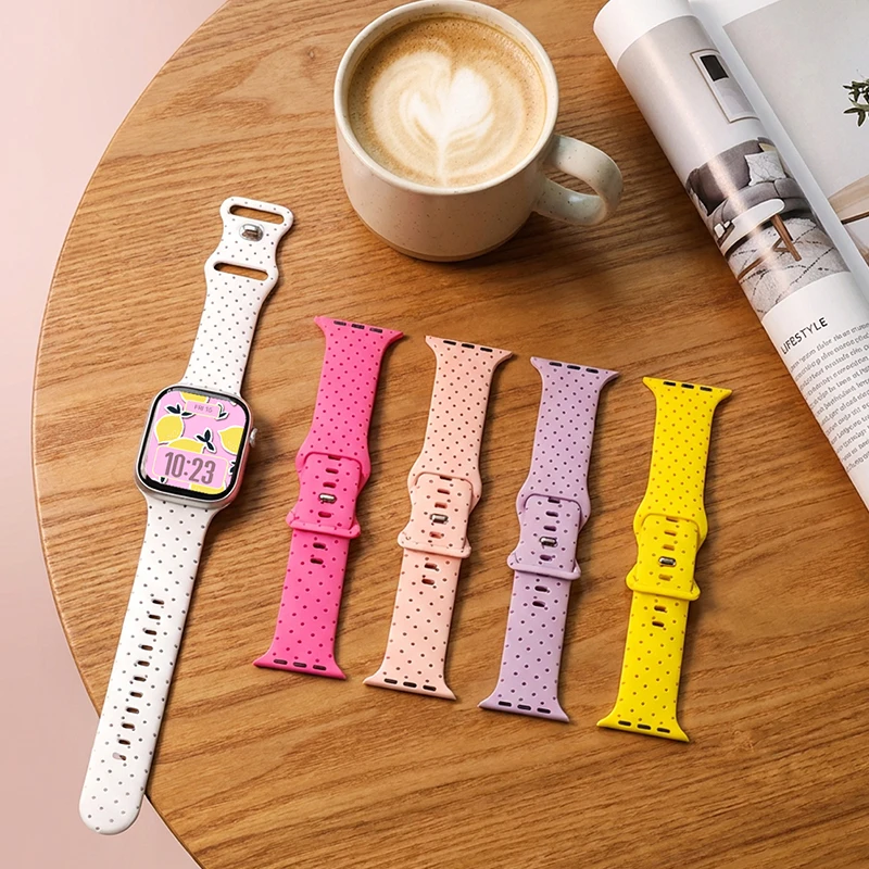 Dots Series Bedruckte Armbänder für Apple Watch 11 10 9 8 7 SE Austauschbare Armbänder für iWatch 46mm 42mm 41mm 40mm Correa