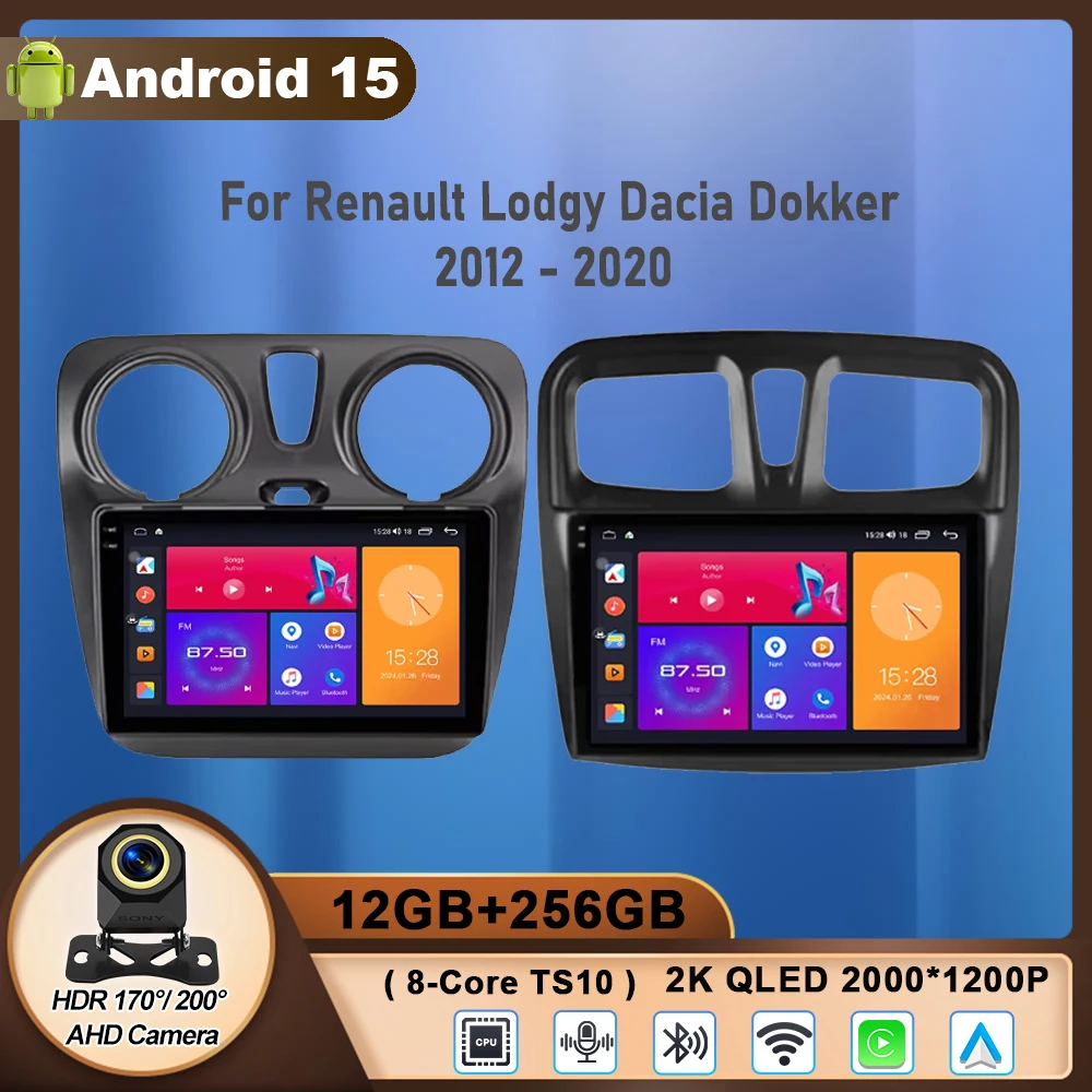 

Android 15 Car Radio For Renault Lodgy Dacia Dokker 2012 - 2020 Multimedia Video Player Navigation GPS 4G Wireless Carplay WIFI