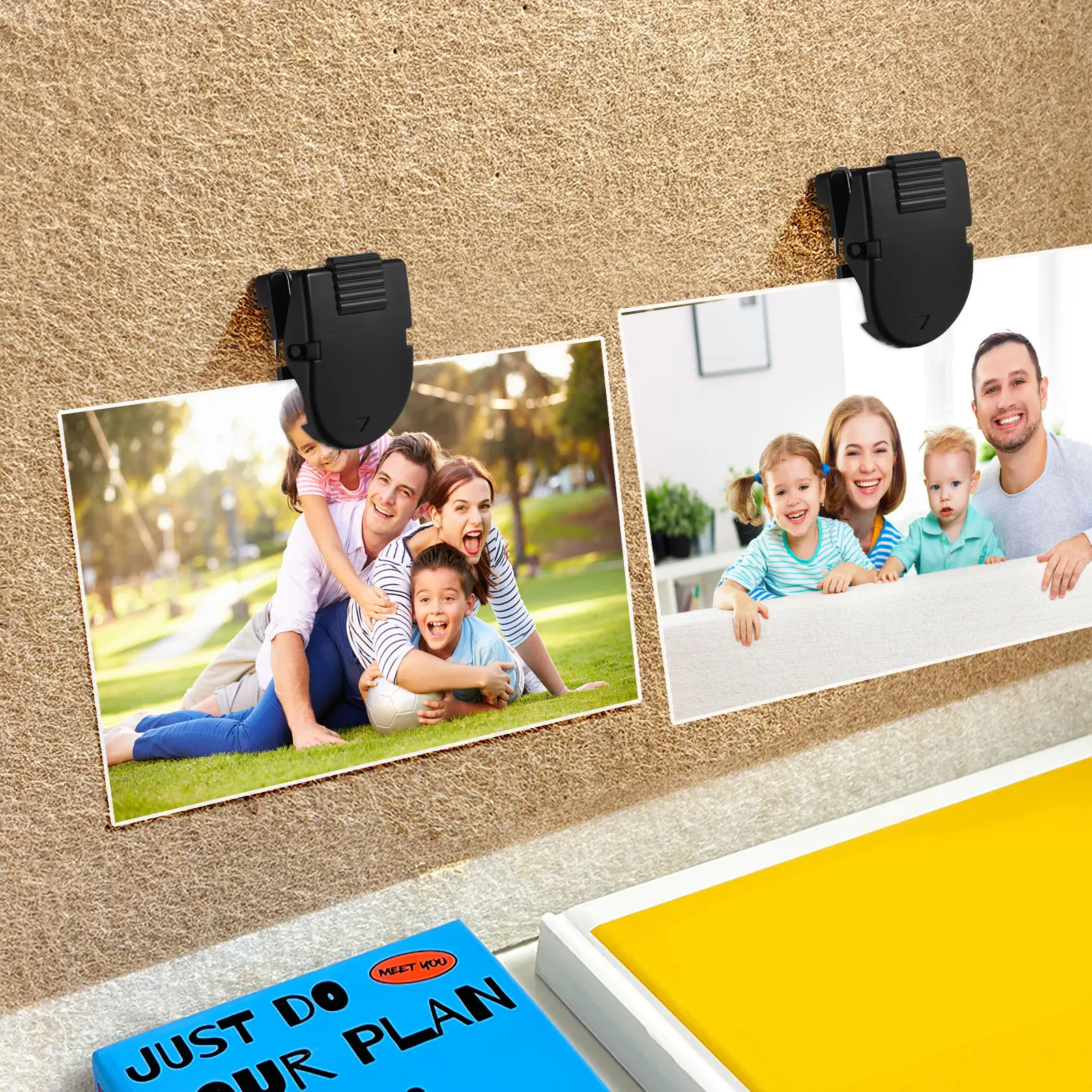 

50 pcs Mini Plastic Clips Lightweight Portable Strong Material Memo Holder Wall Hanging Office Craft Supplies Paper Clip