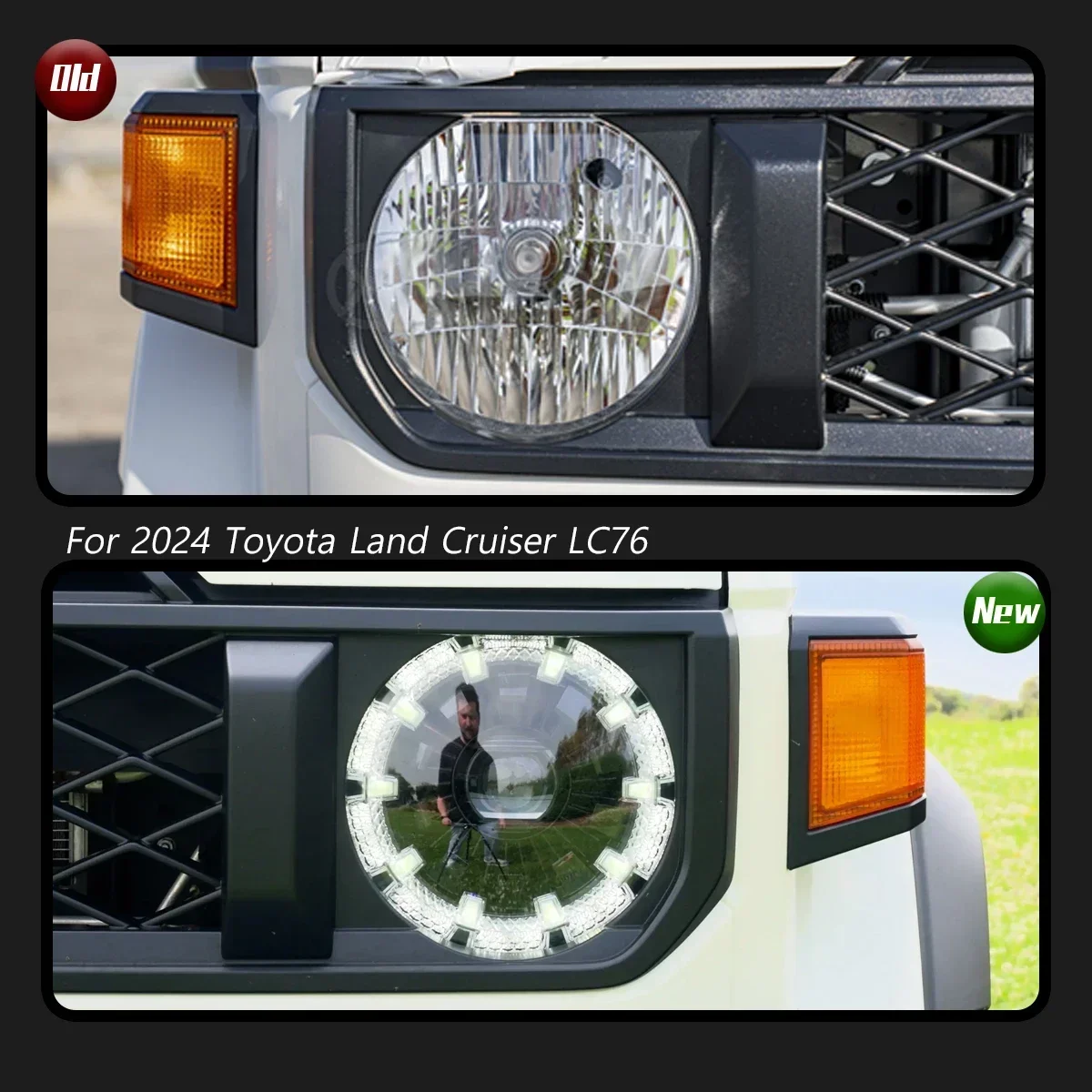 

Auto AccessoriesCar For Toyota Land Cruiser LC76 Headlight 2024 Upgrade Modified to New DRL Dynamic Turn Signal LED Headlight