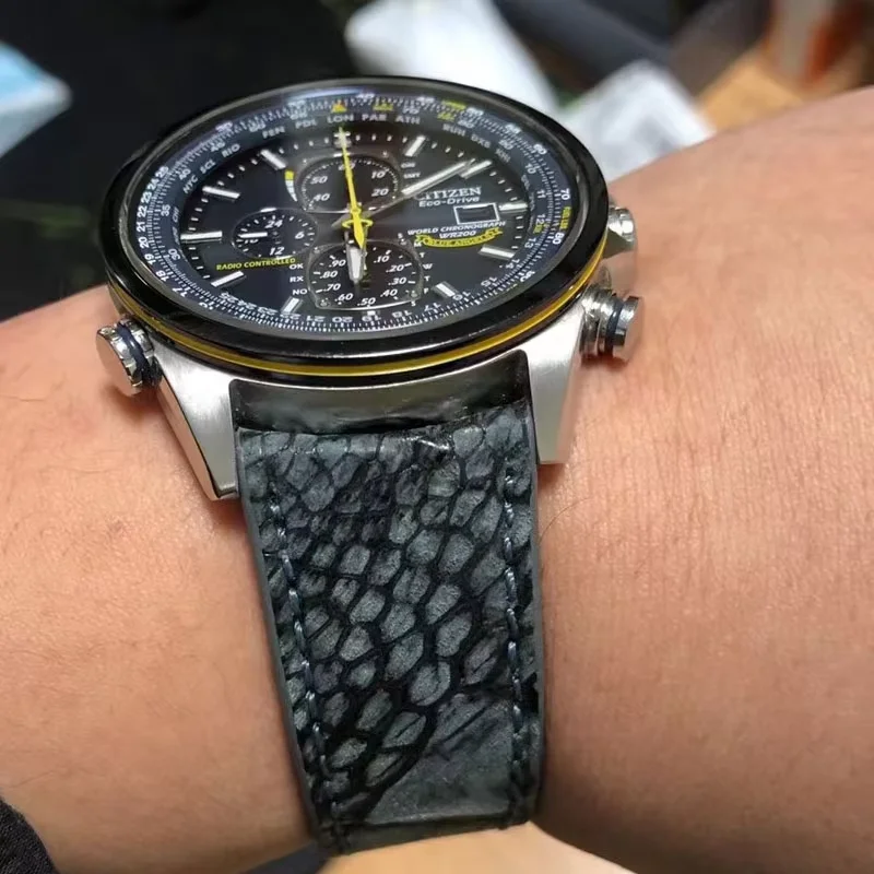 FUYIJIA Male 1:1 Customization Ostrich Leg Skin Watchbands Master Handmade Ostrich Skin Strap Luxury Wristband Watch Accessorie