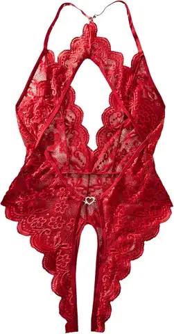 Kadınlar için Seksi Dantel Teddy İç Çamaşırı Derin V Yaka File Şeffaf Body Sırtı Açık Kasıksız Tek Parça Babydoll Gecelik