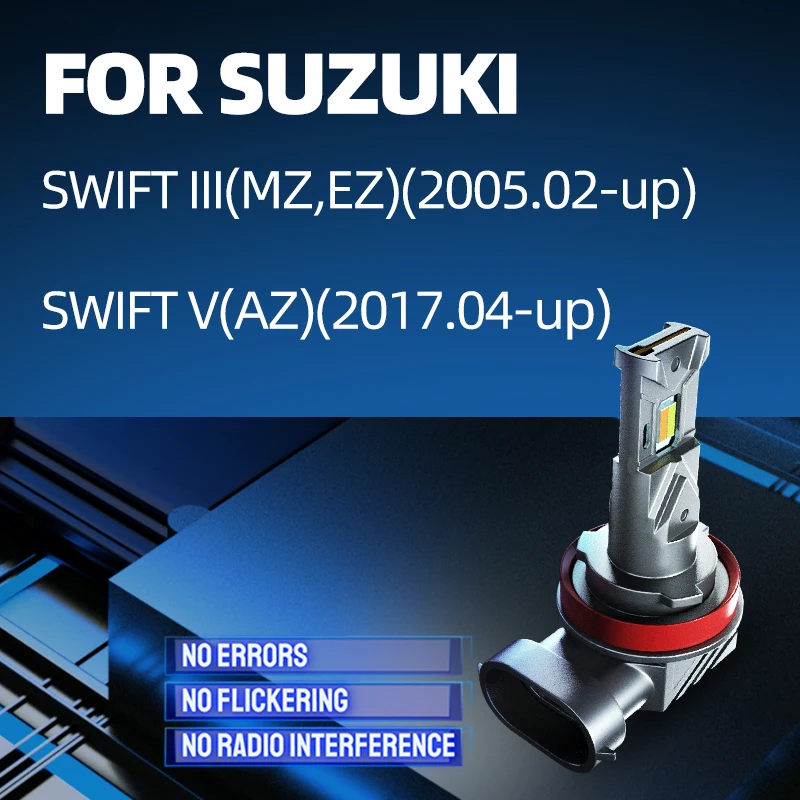 2PCS Car LED Front Fog Lights Bulbs Dual Colors Switchback White Yellow For Suzuki SWIFT 3 5 MZ EZ AZ 2008 2009 2010 2011 2012 view 2