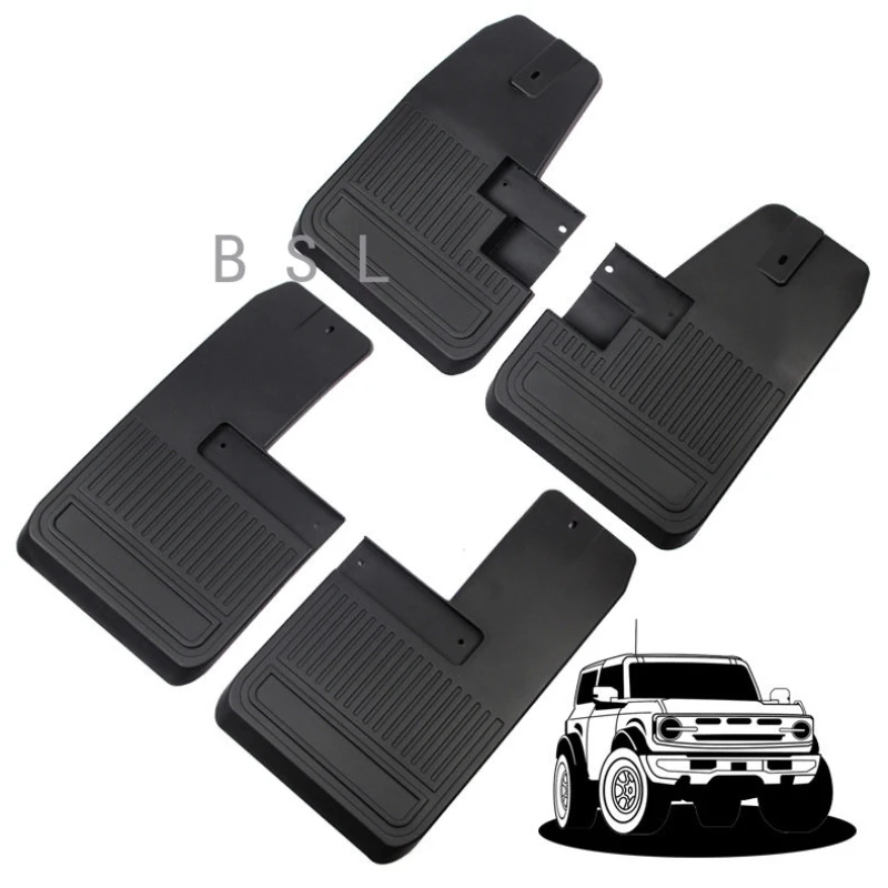 1 Sets Car Mudguard Fender Proof Anti-Dirty Splash Guard Fit For Ford Bronco  2021 2022 4-Door Replacement Car Accessories