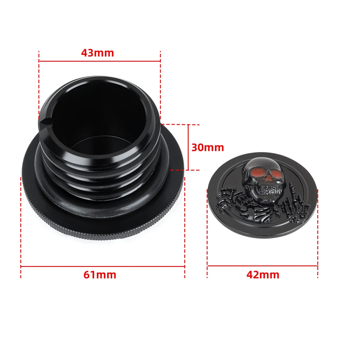 Motorcycle Fuel Tank Cap Skull Decor Oil Gas Tank Cap For Harley Davidson Sportster XL 1200 883 X48 Dyna Softail Touring FLHR