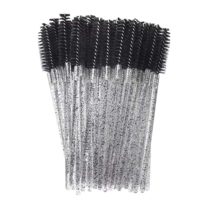 50pcs Disposable Crystal Eyelash Brush Eyebrow Comb Mascara Wands Applicators Microbrush Lash Extension Supplies Makeup Tools