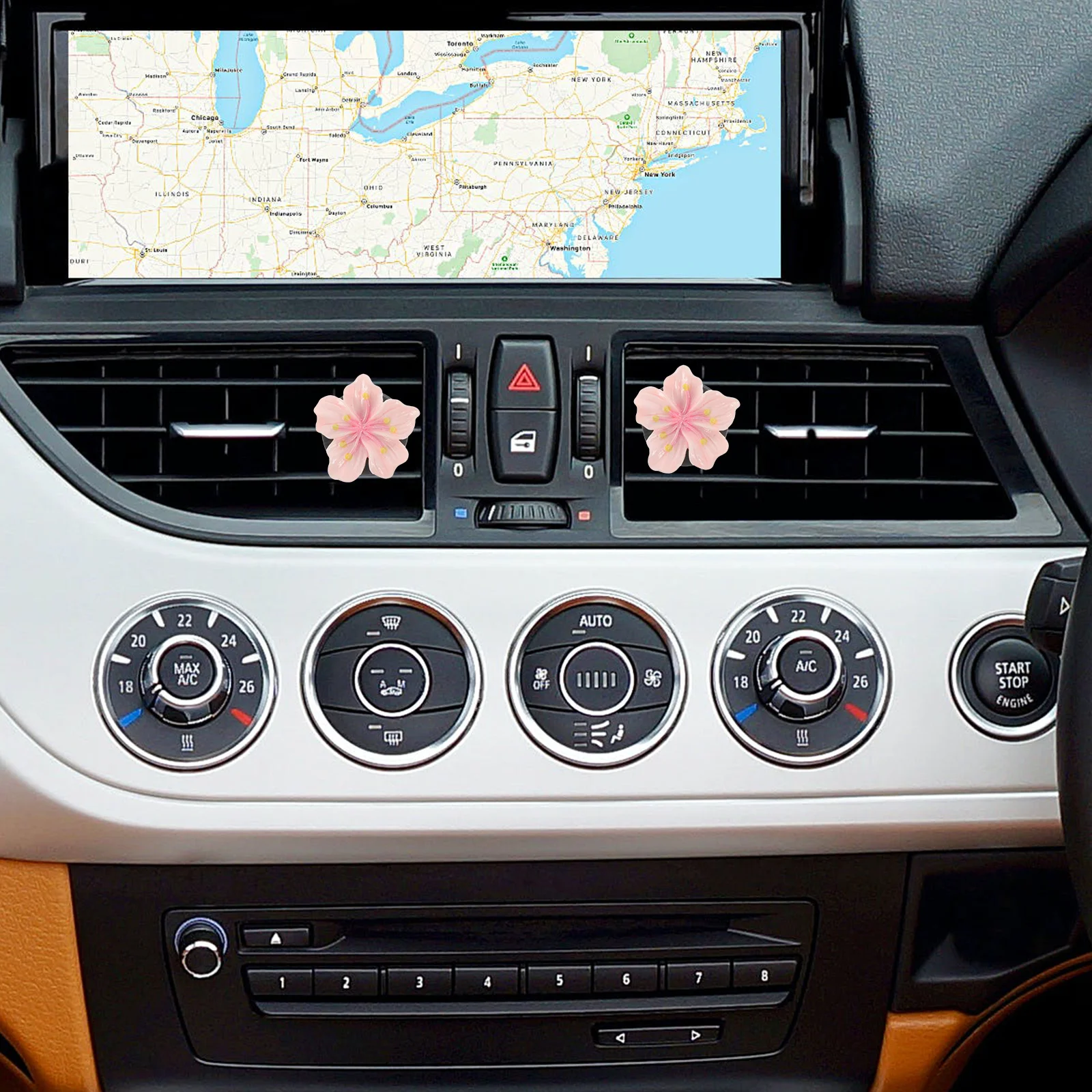 

1Pair Car Air Freshener Vent Clip Flower Design Long-Lasting Scent Tear Resistant Wear Resistant Cute Car Accessories for Women