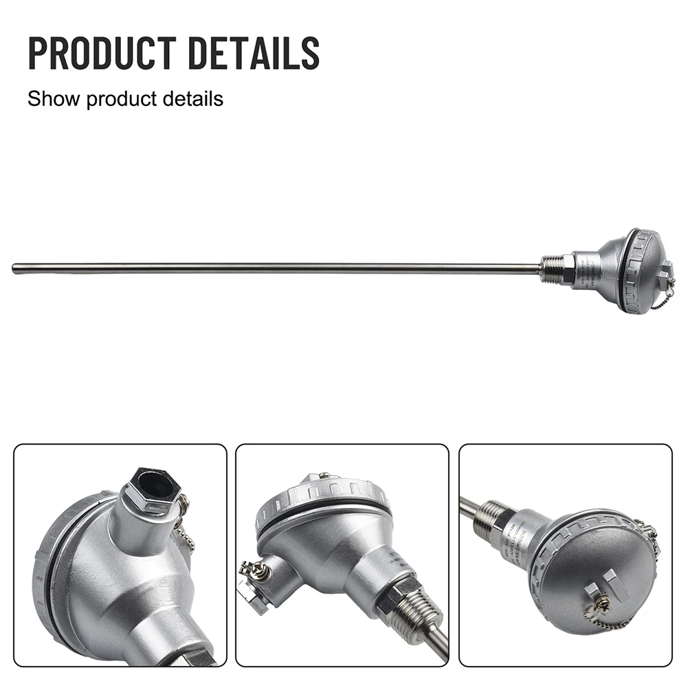 RTDs PT100 อุณหภูมิ Sensor Probes PT 1/2 นิ้ว 400 มม.NPT Thermocouple Terminal หัว-200 ~ 420 ° อุปกรณ์เครื่องมือ C