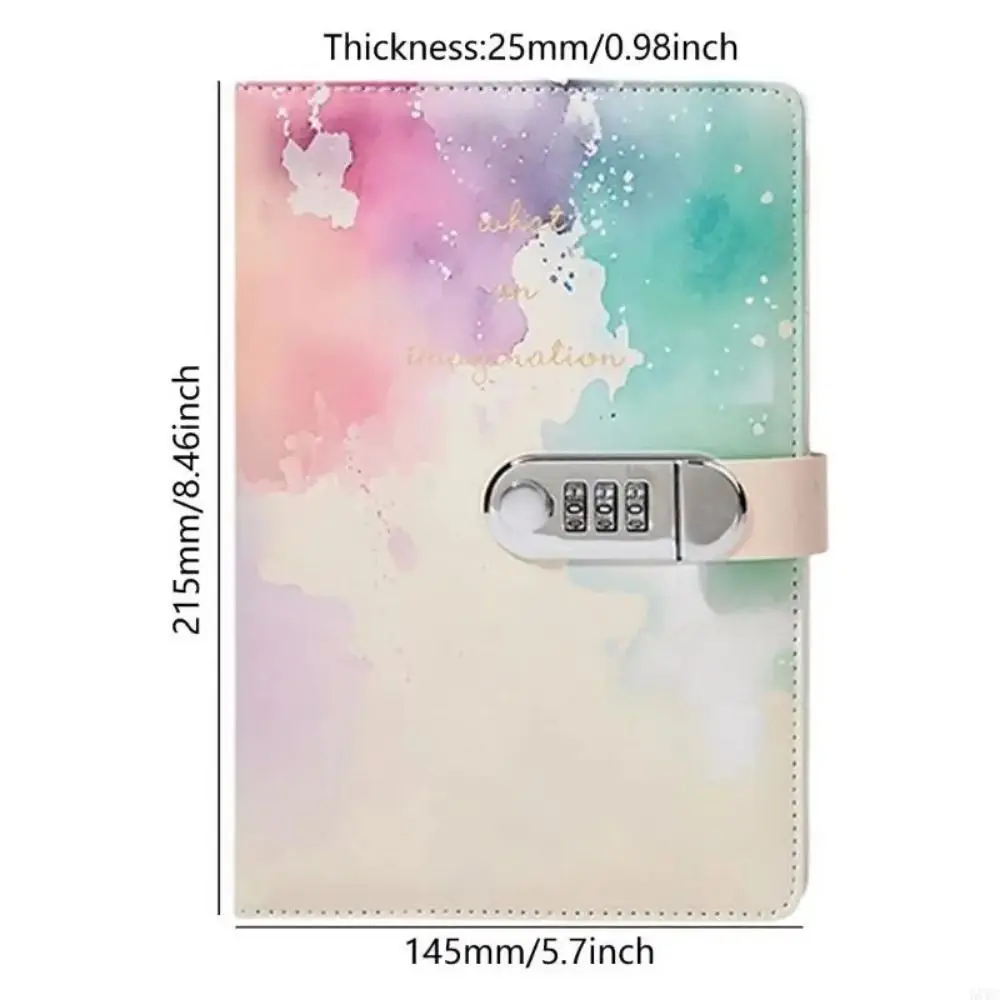 240 Pages A5 Journal Notebook Thickened Protecting Secrets Password Book with Lock PU Leather Waterproof Diary Book Gifts