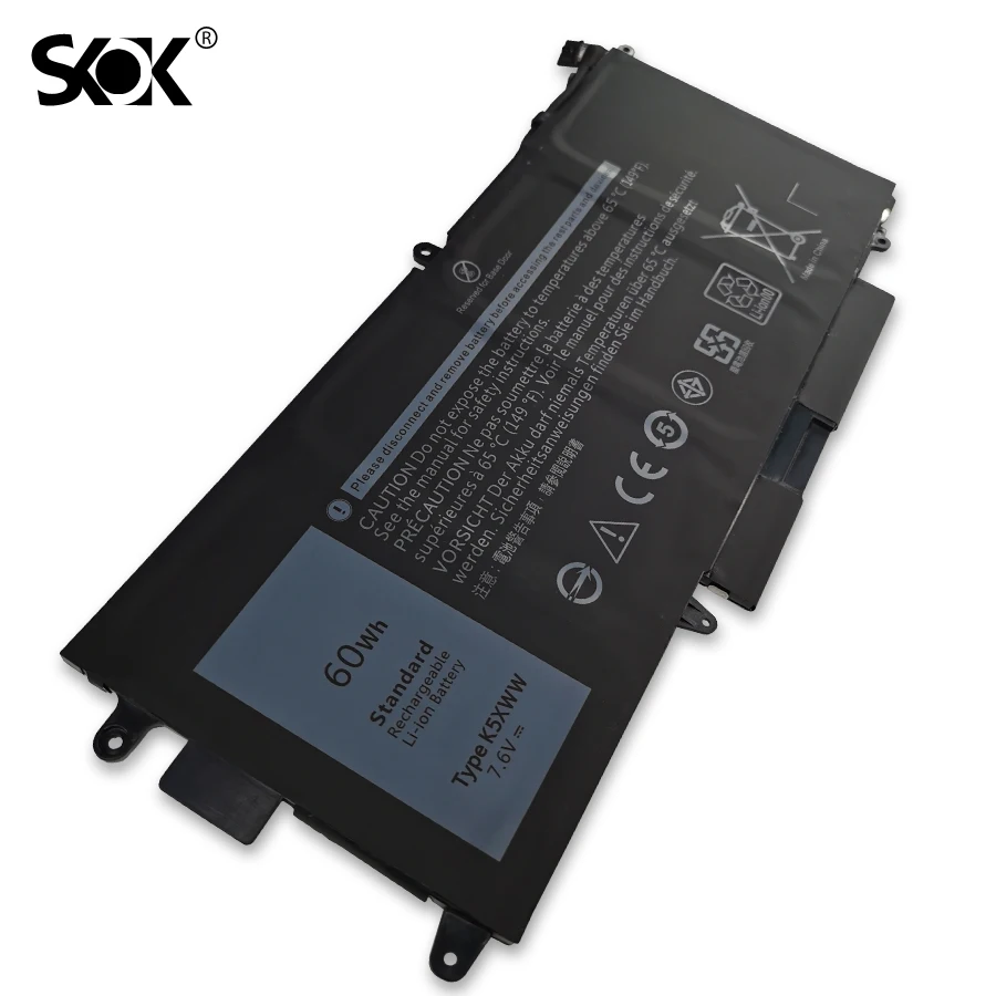 K5XWW(7.6V 60Wh 7500mAh) Laptop Battery Replacement for Dell Latitude 5289 7389 7390 2-in-1 Series Notebook 71TG4 725KY N18GG