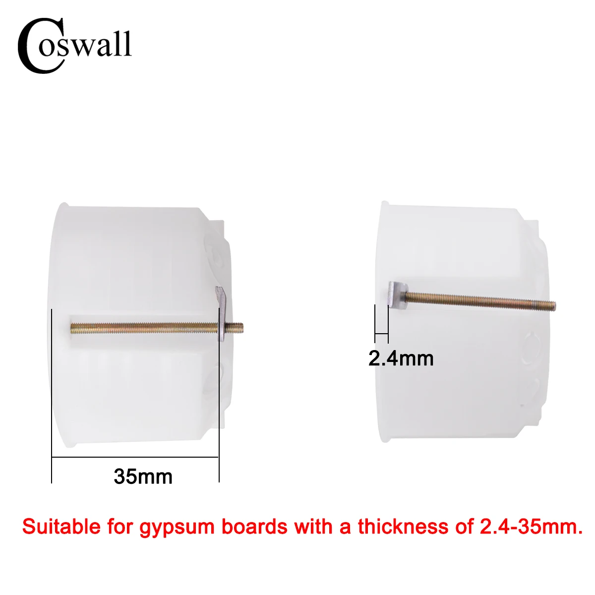 Soft Round Box 1 Gang Dry Lining Box For Gypsum Board / Drywall / Plasterboad 46mm Depth Wall Switch BOX Wall Socket Cassette